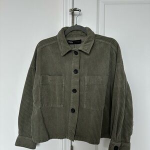 Zara Khaki Corduroy Utility Jacket